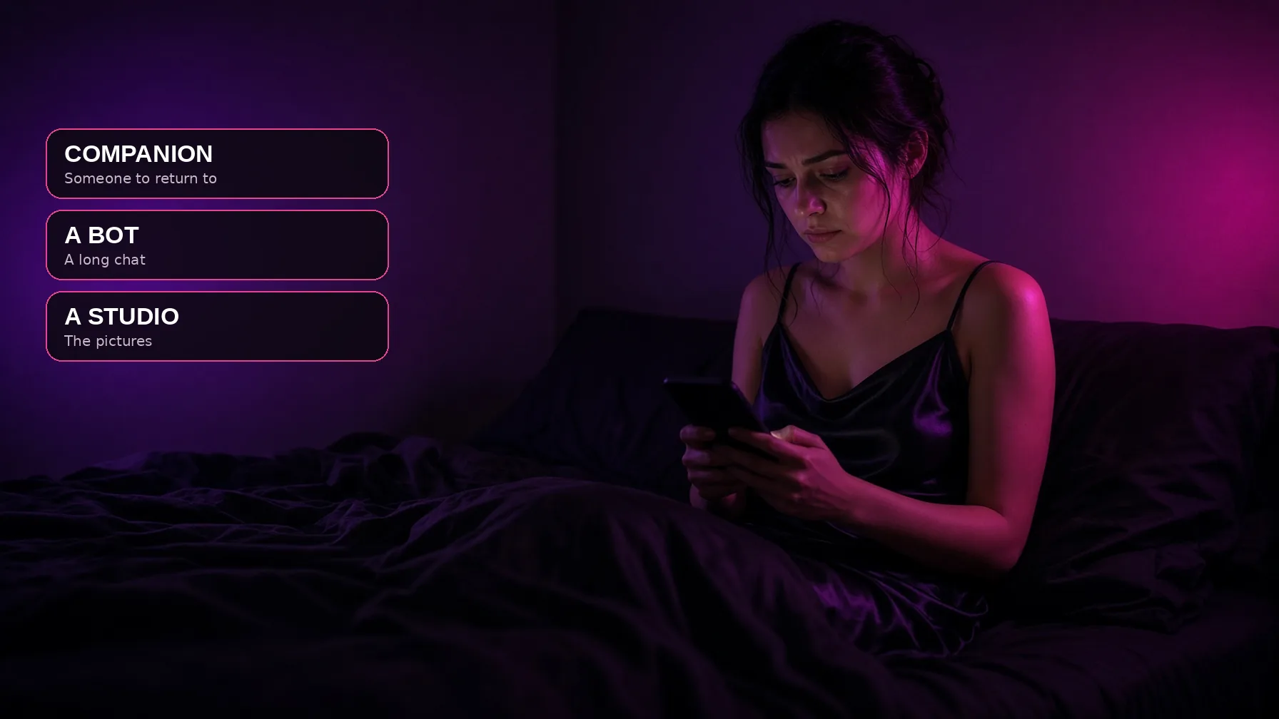 A portrait can be a companion, a long-chat bot, or a studio. Those are different products.