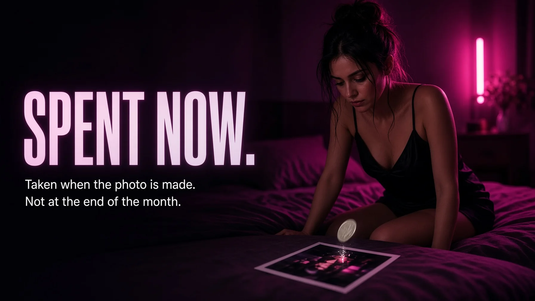 A credit is spent when the photo or clip is generated, not at the end of the month.