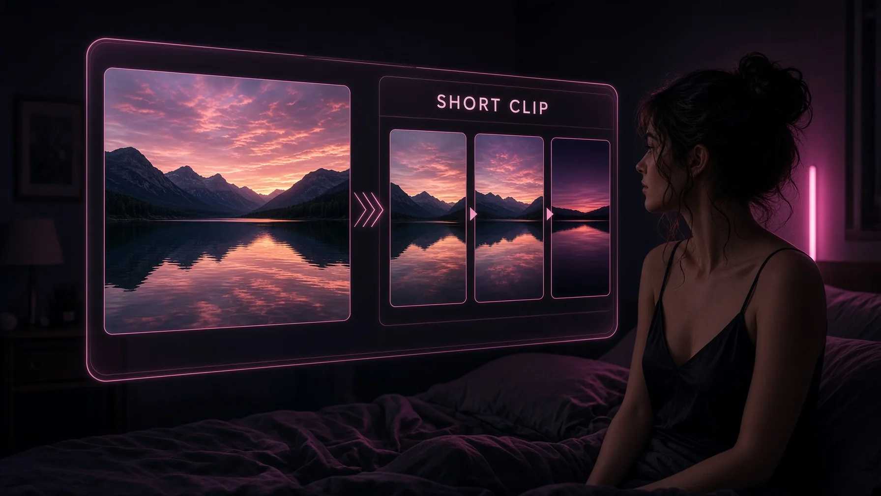 Interactive video is a generated clip, about 3 to 15 seconds, not a live camera. Image-to-video keeps the photo. Text-to-video invents a face.