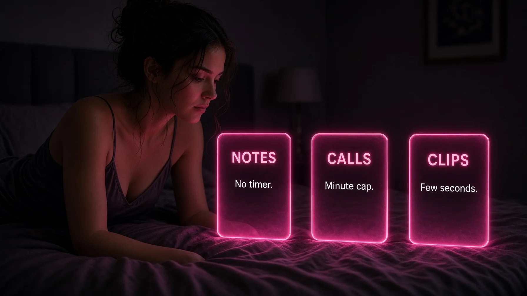 Notes suit a thread without a timer. Calls suit someone who will accept a minute cap. Video suits a saved photo and a few seconds of motion.