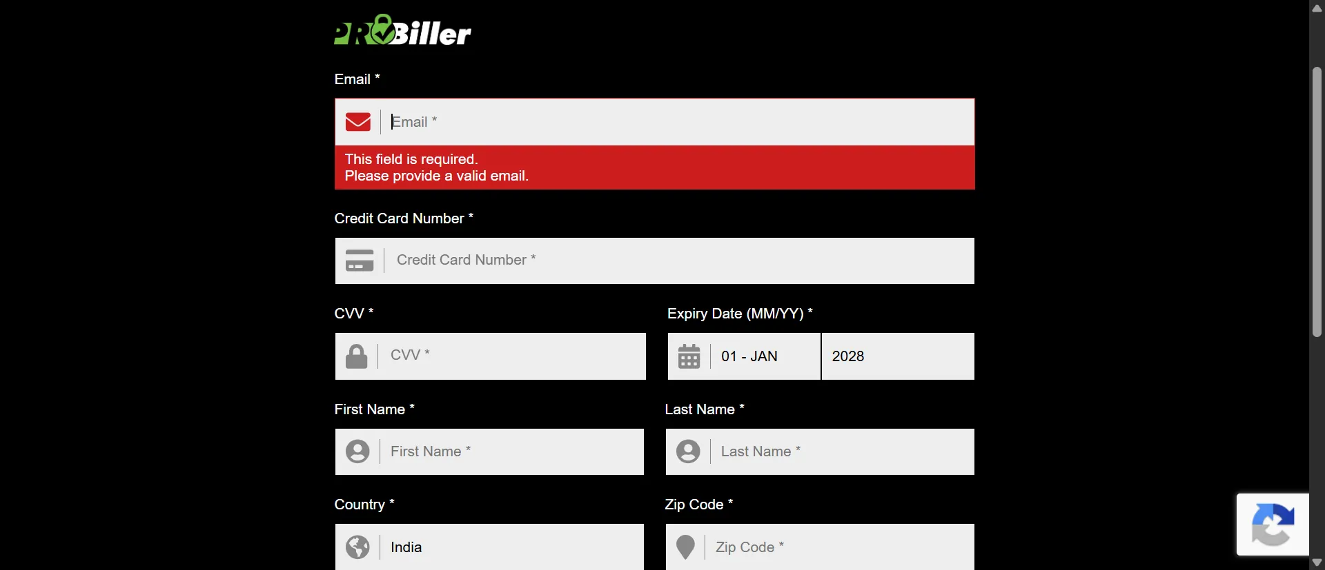 Brazzers AI card payment screen, with email, card number, and billing fields.