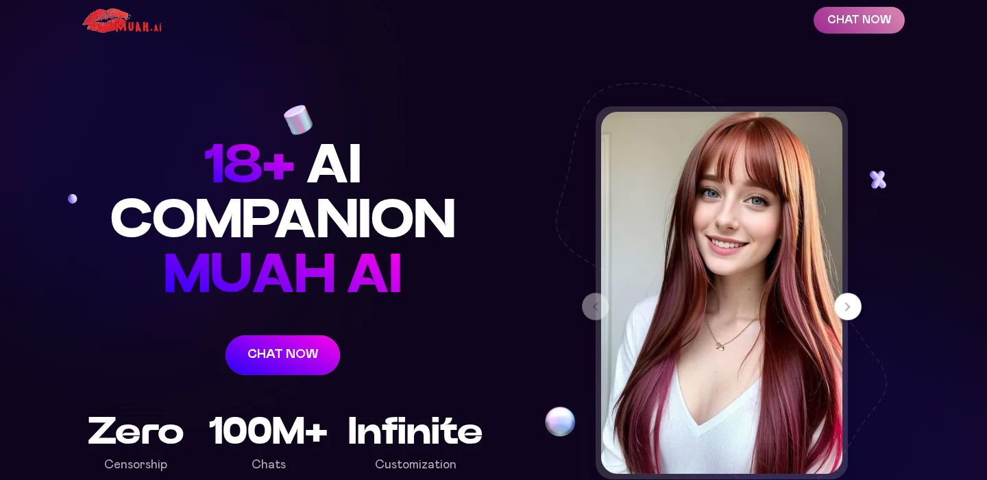 Muah AI homepage, 18+ AI companion, Chat Now